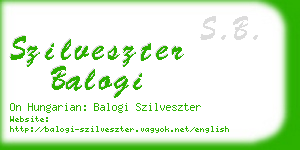 szilveszter balogi business card